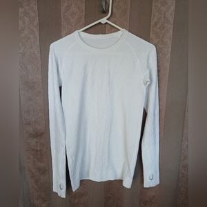 💎 Lululemon Women's Top Restless Pullover Ribbed White Long Sleeve